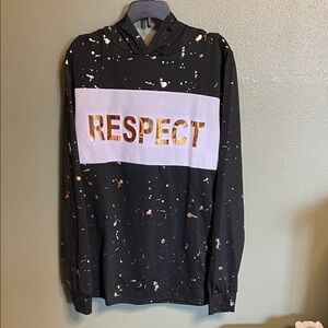 Black and Gold 'RESPECT' Graphic Hoodie